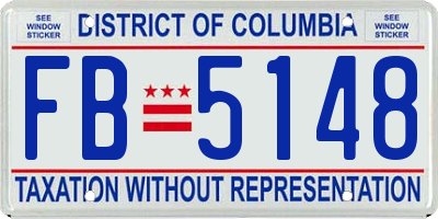 DC license plate FB5148