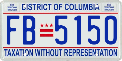 DC license plate FB5150