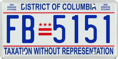 DC license plate FB5151