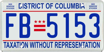 DC license plate FB5153