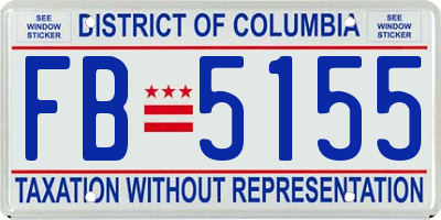 DC license plate FB5155