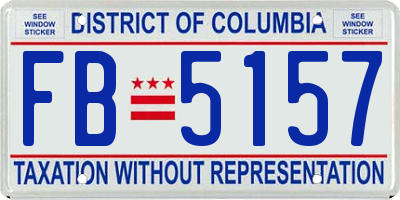 DC license plate FB5157