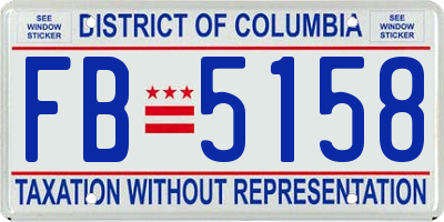 DC license plate FB5158