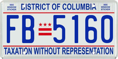 DC license plate FB5160