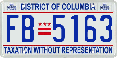 DC license plate FB5163