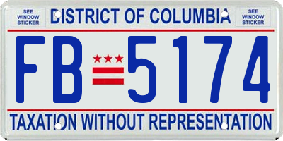 DC license plate FB5174