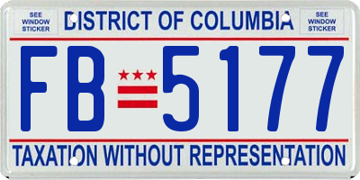 DC license plate FB5177