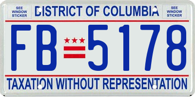 DC license plate FB5178