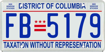 DC license plate FB5179