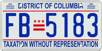 DC license plate FB5183