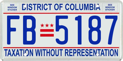 DC license plate FB5187