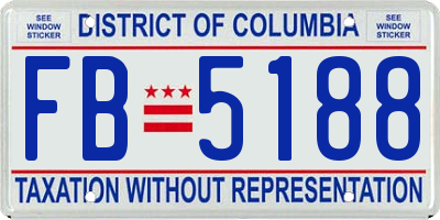 DC license plate FB5188