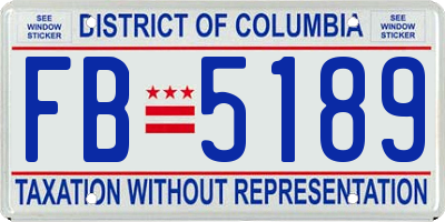 DC license plate FB5189