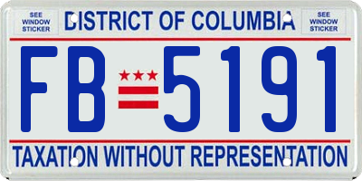 DC license plate FB5191