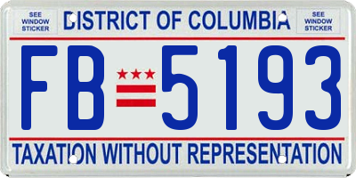 DC license plate FB5193