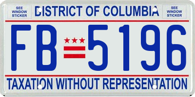 DC license plate FB5196