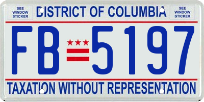 DC license plate FB5197