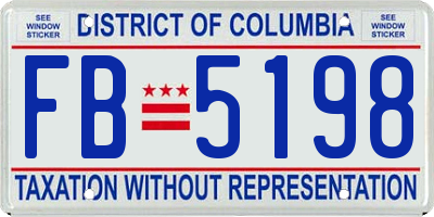 DC license plate FB5198