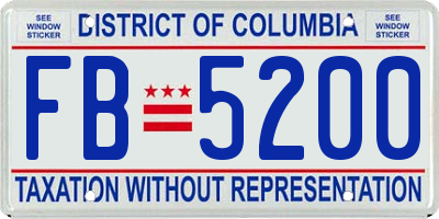 DC license plate FB5200