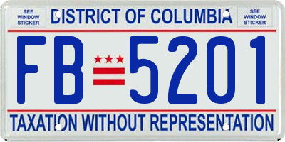 DC license plate FB5201