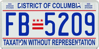 DC license plate FB5209