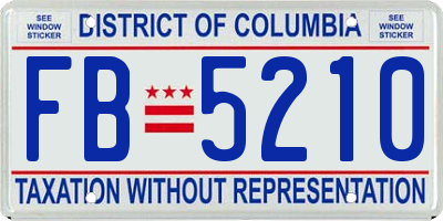 DC license plate FB5210