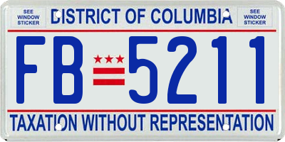 DC license plate FB5211