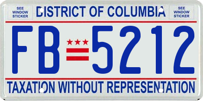 DC license plate FB5212