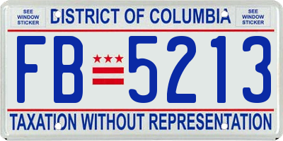 DC license plate FB5213