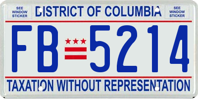 DC license plate FB5214