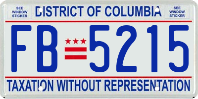 DC license plate FB5215