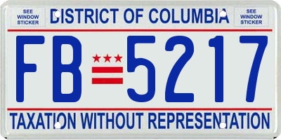 DC license plate FB5217