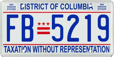 DC license plate FB5219