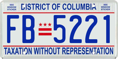 DC license plate FB5221