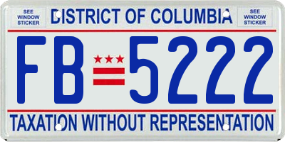 DC license plate FB5222