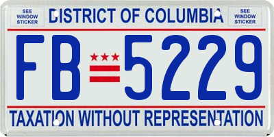 DC license plate FB5229