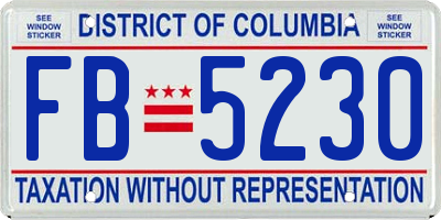 DC license plate FB5230