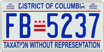 DC license plate FB5237