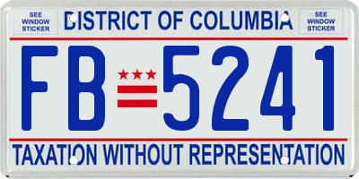 DC license plate FB5241