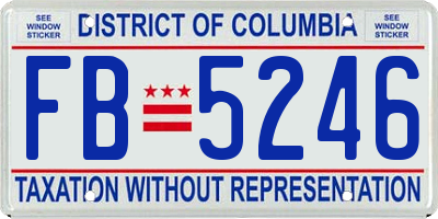 DC license plate FB5246