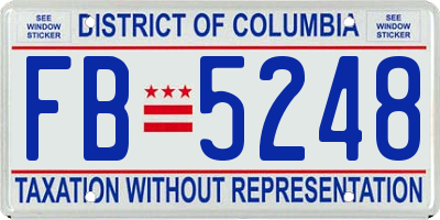 DC license plate FB5248