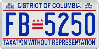 DC license plate FB5250