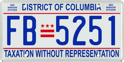 DC license plate FB5251