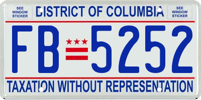 DC license plate FB5252