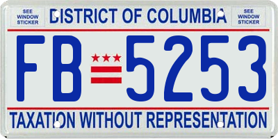 DC license plate FB5253