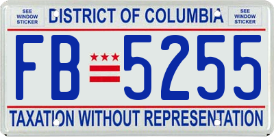 DC license plate FB5255