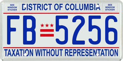 DC license plate FB5256