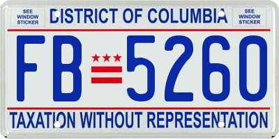 DC license plate FB5260