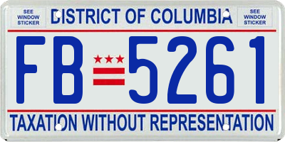 DC license plate FB5261