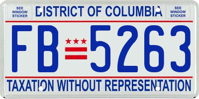 DC license plate FB5263